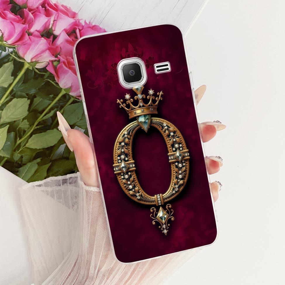 Прозрачный чехол-крышка для Samsung J1 mini, роскошная корона, буква от A до Z, 2D-рисунок, мягкий корпус для Samsung Galaxy J1 mini SM-J105B SM-J105H