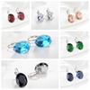 Stylish Women's Colored Gemstone Earrings - European & American Light Luxury Design
