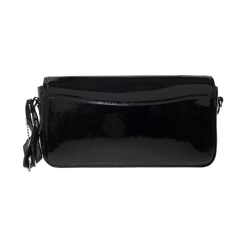 COACH Studio 20 solid color detachable shoulder strap with push button flip closure, cow leather, hand-held crossbody shoulder bag, women's black