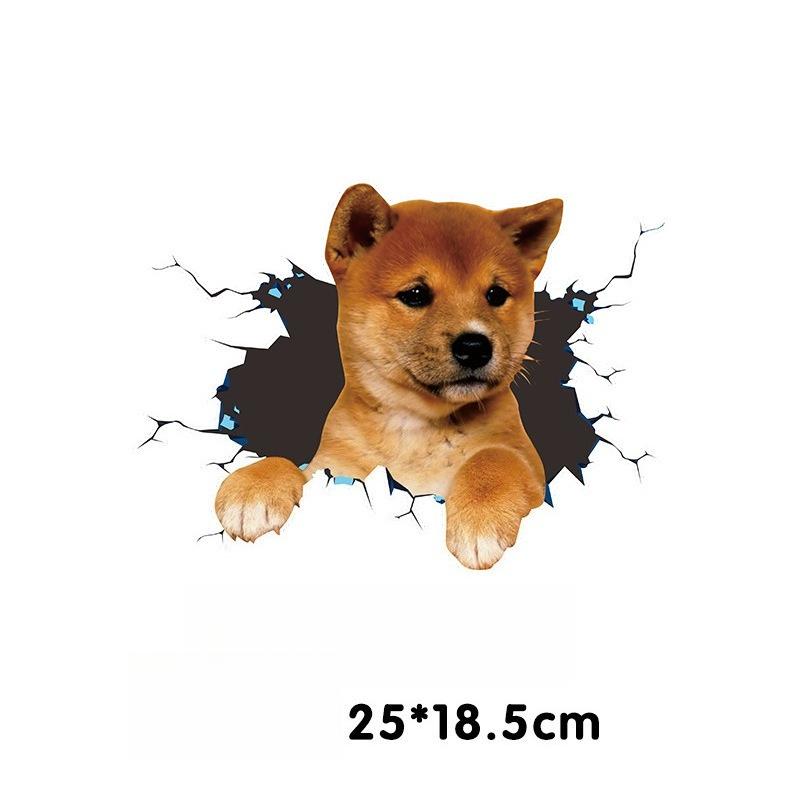 Cute Car Accessories Stickers Personalized Dog 3D Three-dimensional Stickers Body Scratches Block Cartoon Car Stickers