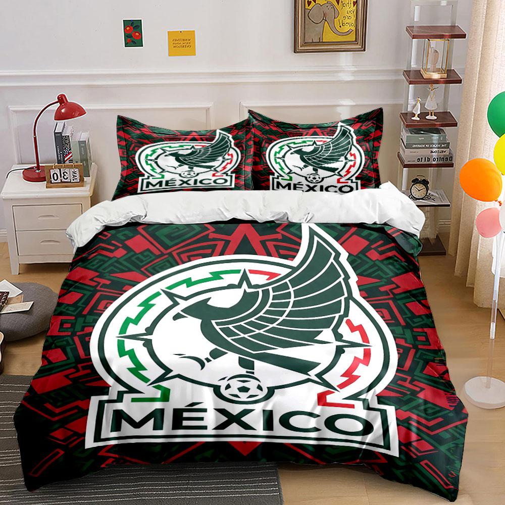 Mexico Soccer Logo Bedding Set Bedding Duvet Cover Set Duvet Cover Pillowcases (1 * Duvet Cover 2 * Pillowcases, without duvet insert)