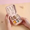 Portable Mini Jewellery Organiser Home Travel Earring Necklace Organiser Ring Organiser Leather Display Case