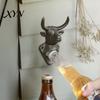 Открывалка для бутылок в форме животного, Открывалка с головой лося и коровы, Настенный съемник для пивных крышек, Кованое железо в деревенском стиле для домашнего бара, Промышленный декор, Прочная литая