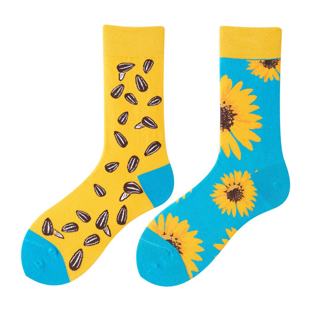 Asymmetric Colorful Christmas Cotton Socks for Couples