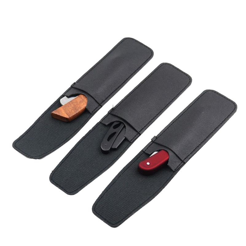 Leather Razor Case Shaver Pouches For Razor And Razor Blade Safe PU Leather Black Protective Bag