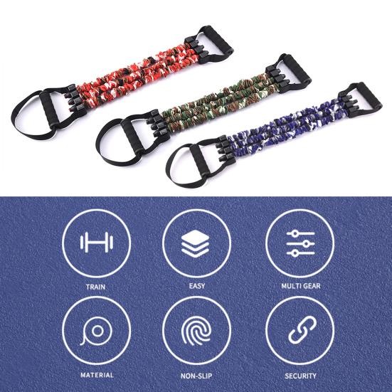 Регулируемый эспандер с отсоединяемым 3-трубным грудным эспандером, плечевым эспандером, для силовых тренировок, фитнеса, растяжки всего тела, с ручкой