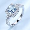 Sky Blue Cubic Zirconia Luxury Wedding Rings for Women 925 Sterling Silver Fashion Jewelry Rings