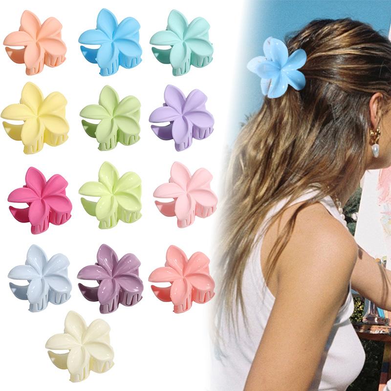 Матовый градиентный цветочный зажим для волос Девочки Элегантный Милый Цветочный Заколки для волос Шоппинг Путешествия Головные уборы Аксессуары Пляжные заколки для волос