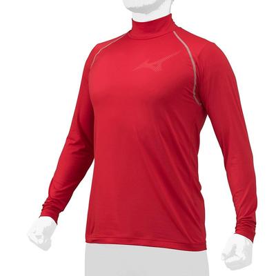 Mizuno Красный бейсбольный/софтбольный удлиненный с флисовой подкладкой (Высокий воротник, Рукав) 12JA2P12, Маленький,