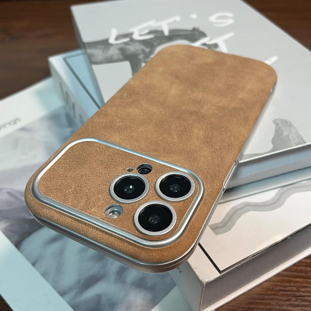 Matte Suede Leather Phone Case For iPhone 16 15 14 13 12 11 Pro Max Plus Lambskin Camera Protection Shockproof Bumper Soft Cover