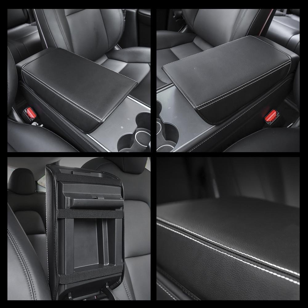 Автомобильный подлокотник, защитный чехол для модели Tesla 3 года 2022, подлокотник с центральным управлением, кожаные аксессуары, украшение