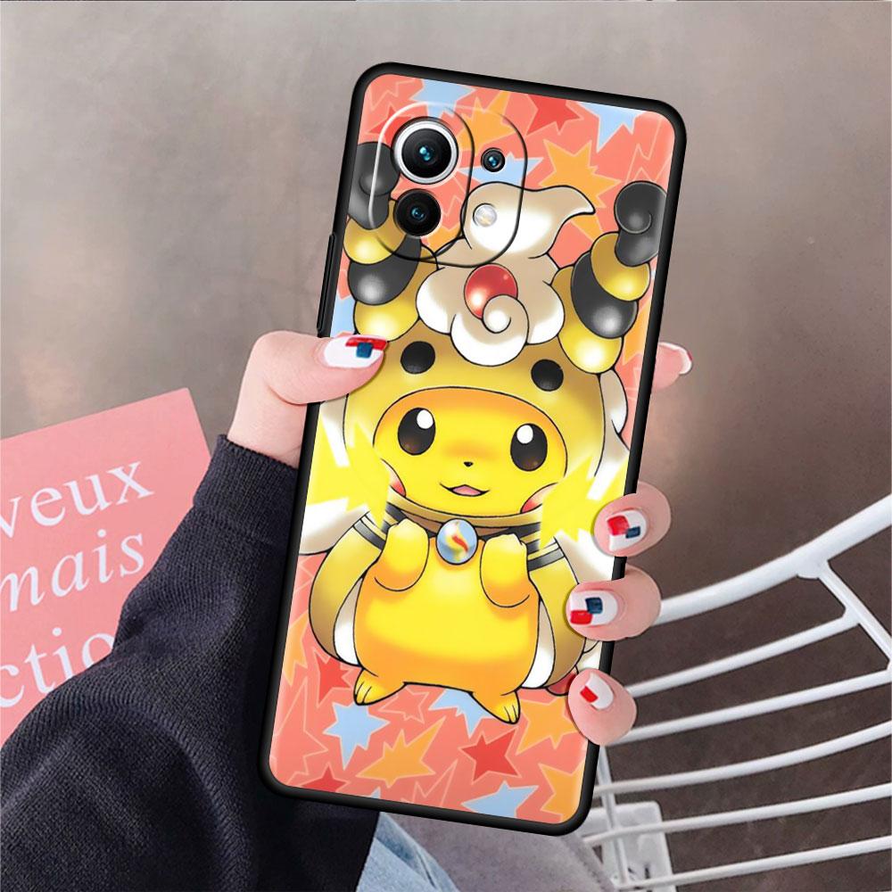 Забавный Мягкий силиконовый чехол Pokemon Pikachu для Xiaomi Mi 11 Lite 5G NE 11T Pro 12S Ultra 12 Note 10 10T 9T Чехол для телефона TPU Funda