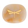 Thumb Worry Stone Nature Crystal Gold Dragonfly Surface Carving Relaxing and Soothing Balance Stone