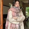 Women's Thick Plaid Yarn Scarf - Versatile, Warm, College Style for Fall/Winter
