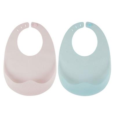 Силиконовый нагрудник Yekko Mom Jelly, комплект из 2 предметов, нежно-розовый, французский синий, 1 комплект