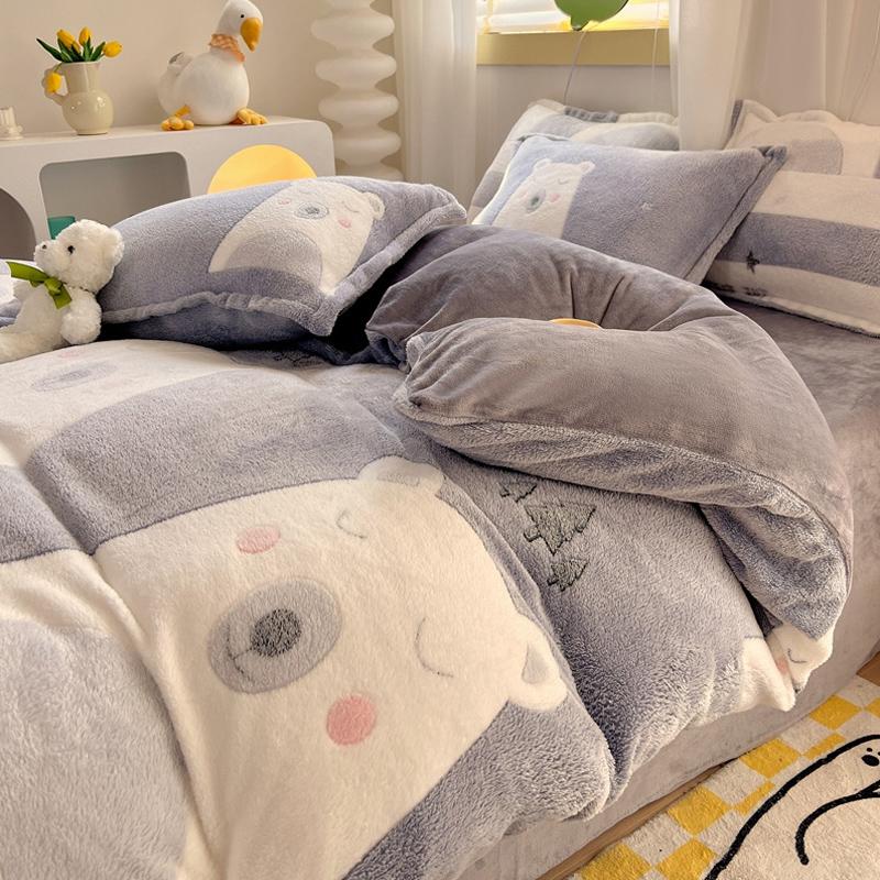 Rainbow Theme Plush Duvet Cover Fluffy Soft Boys Girls Luxury Queen Quilt Cover Winter Warm Letter Print Bedding No Pillowcase