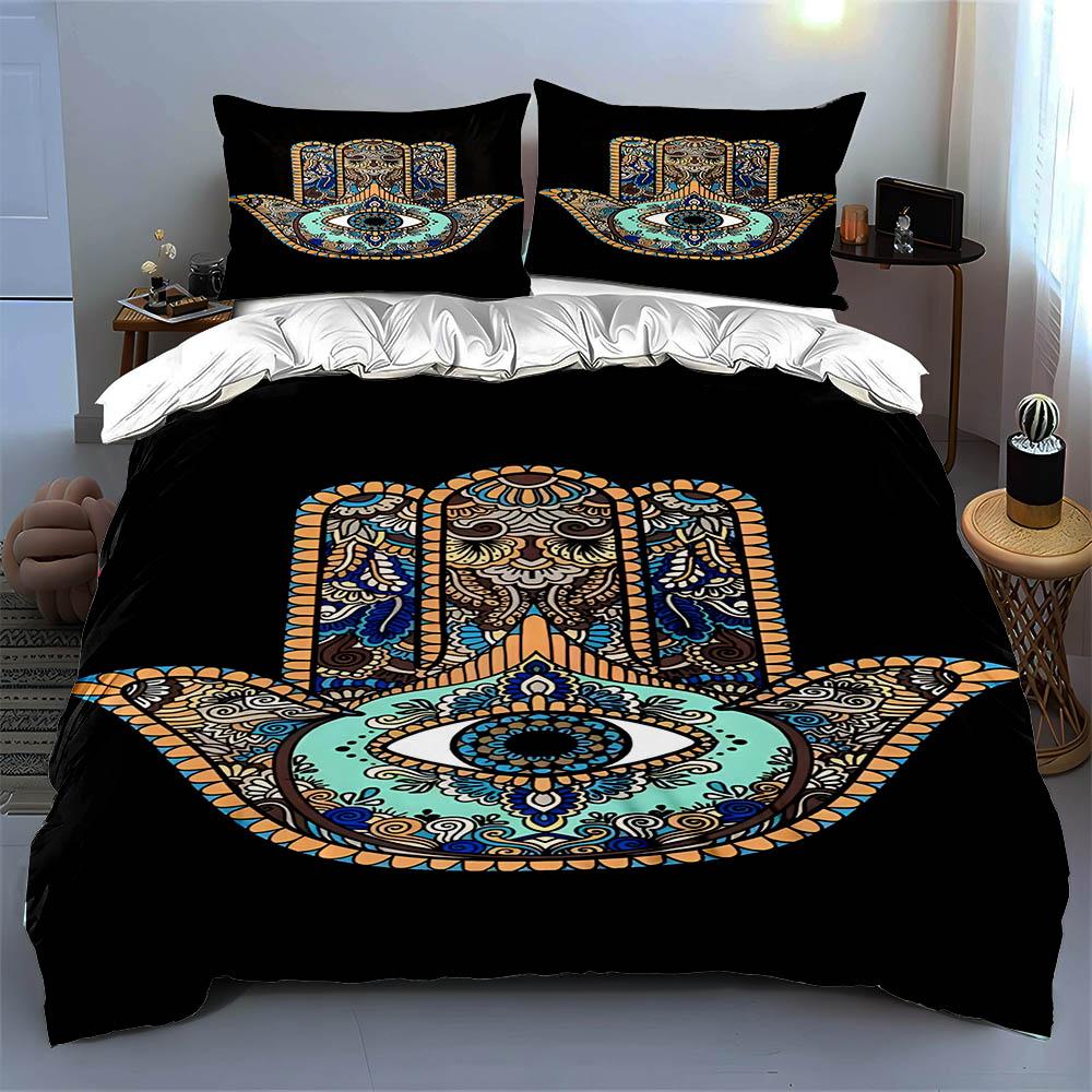 Intricate Hamsa design. Bedding Duvet cover sets Duvet covers Pillowcases gifts (1 * Duvet Cover 2 * Pillowcases, without duvet insert)