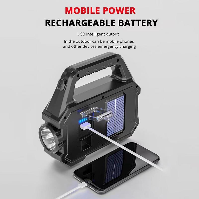 Портативный светодиодный прожектор, супер яркий светодиодный рабочий свет, прожектор на солнечной батарее, USB перезаряжаемый для уличной лампы для кемпинга, светодиодный фонарик