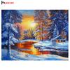 HUACAN Алмазная картина Снежные наборы Вышивка крестом 5d DIY Алмазная вышивка Пейзаж Картина