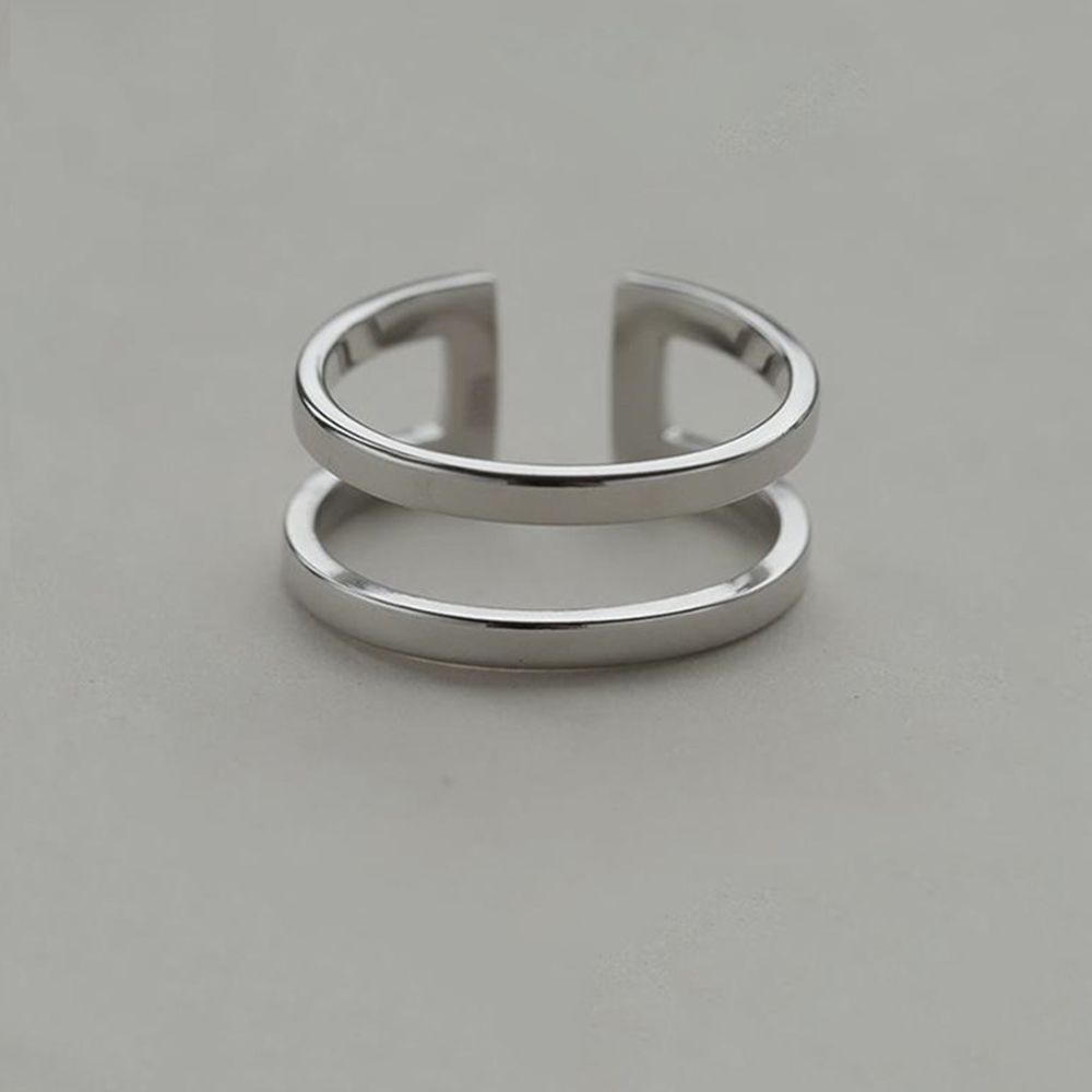 Day Gift Personality Korean Style Jewelry Men Geometric Ring Punk Finger Buckle Line Ring