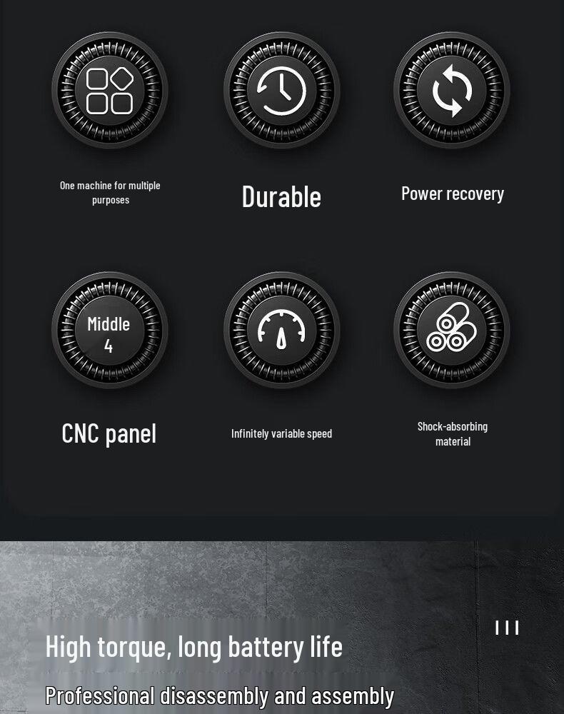 Бесщеточный электрический ударный гайковерт с высоким крутящим моментом и литиевой батареей для авторемонта, монтажа строительных лесов и деревообработки