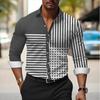 Striped Color Blocked Long Sleeved Shirt for Men In Spring Simple Solid Color Shirts Men’s