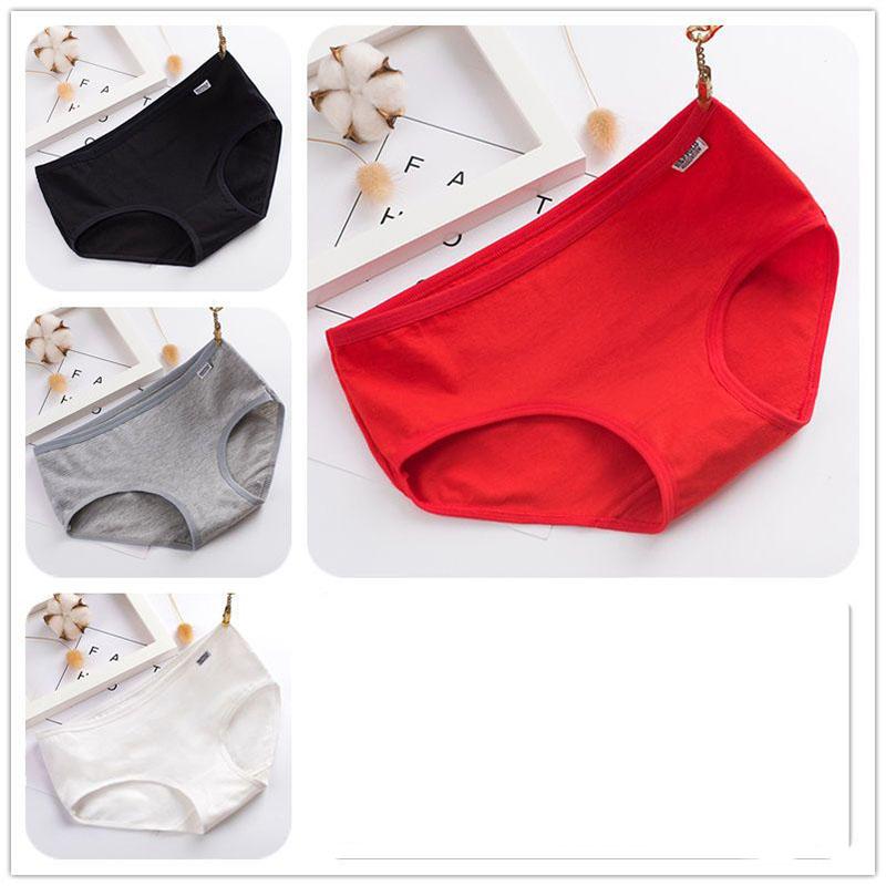 4 Pcs Women's Panties Cotton Girls' Panties Light and Breathable Trunks
