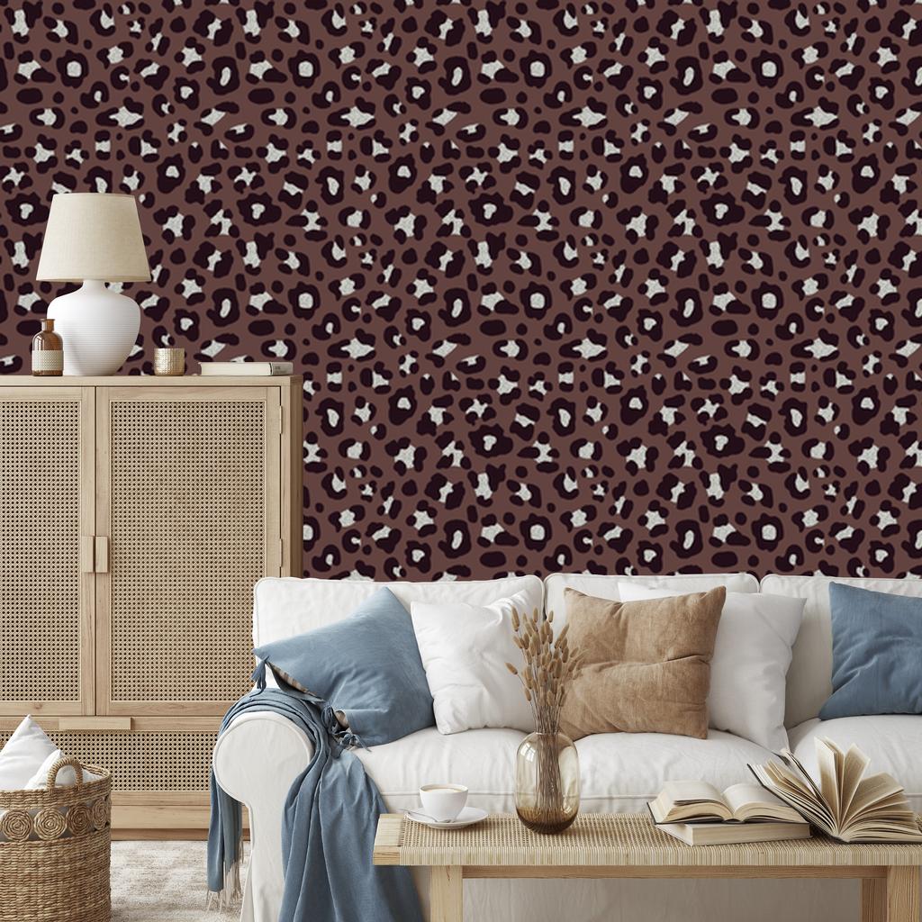 Animal Skin Wallpaper Burgundy 50x1000