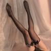 1 Pair Stocking Bowknot Tie Breathable Sweat-Absorb Women Sexy Fishnet Thigh High Stockings for Summer
