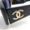 CHANEL 01451 vintage CC Logo Smoke eyewear sunglasses Plastic Black/Gold