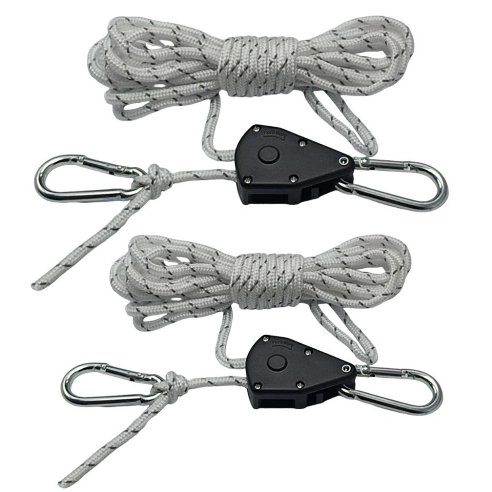 2Pcs Fixed Buckle Pulley Reflective Camping Tent Rope Set Canopy Ropes Tent Rope Tie Down