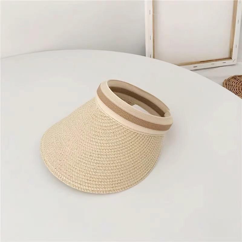 Hua Shaojiang Shuying Empty Top Hat Women's Summer Hat Traveling Seaside Sunscreen Shade Straw Hat Ropless Sun Hat