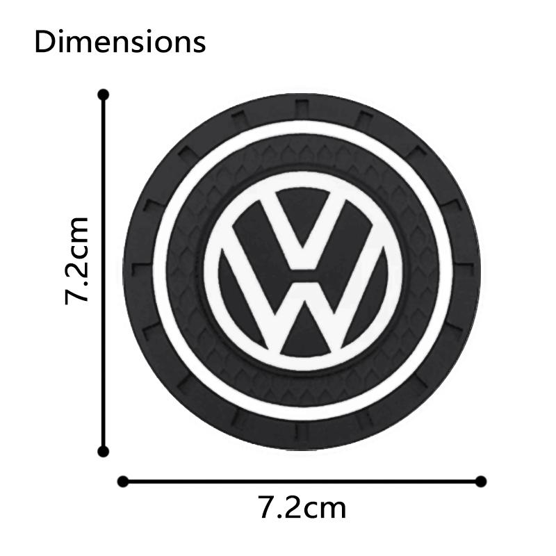 For Volkswagen 1/2pcs Car Water Cup For Volkswagen Polo VW Golf Caddy Scirocco Rline GTD R Beetle Touran Waterproof Non-slip Silicone Coasters