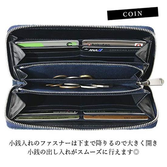Made In Japan Elephant Leather Long Wallet Round Zipper Large Capacity Slim Green [Zoo] ZLW-101 Men's