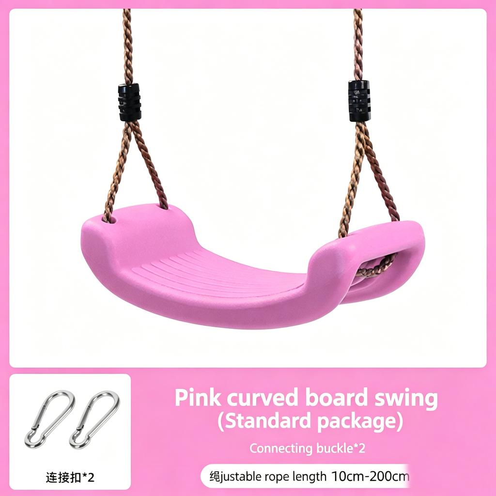 Kids Anti-Tip Curved Swing Seat Indoor Outdoor Garden Swing Board with Hanging Rope Children Playground Swing Accessories