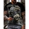 Death Skull Personalized 3D Printed T-shirt Summer New Men's Round Neck Short Sleeve European and American Trendy Large Size