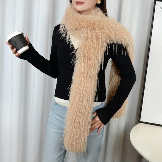 Women Scarf Solid Color Thickened Warm Winter Scarf Soft Touch Versatile Long Scarf Versatile Fashion Accessory