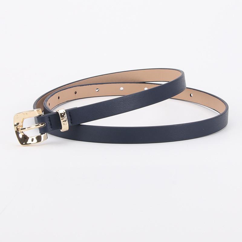 Korean Style Elegant Leather Belt For Dress And Jeans With Metallic Pin Buckle And Crocpattern Finish