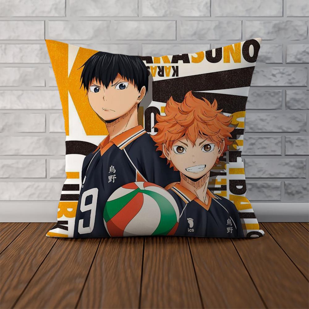 Anime HHaikyu Pillow Case For Car Sofa Decorative Home Doublesided Print Plush Square Throw Pillow Cushion Cover