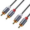 Кабель RCA 2M SOOMFON Аудиокабель Стерео Аудиокабель 2RCA в 2RCA Красный Белый Преобразователь HiFi Качество Звука Позолоченный Разъем 24K Усилитель CD-плеер