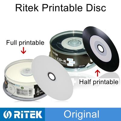 25 ШТ./КОРОБКА Ritek Записываемый CD-R Пустой Диск Компакт-диск 700 МБ/80 мин/52x CD-R Виниловый Диск Черный Носитель