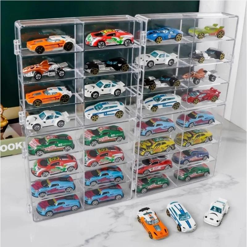 Ящик для хранения игрушек для моделей автомобилей, витрина, штабелируемый, пылезащитный защитный ящик для дисплея Hot Wheel, акриловый небольшой шкаф для демонстрации автомобилей