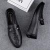 FashionHandmade Genuine Leather Mens Shoes Comfortable Casual Loafers Slip On Shoes Crocodile Pattern Driving Flats Hot Sale Moccasins