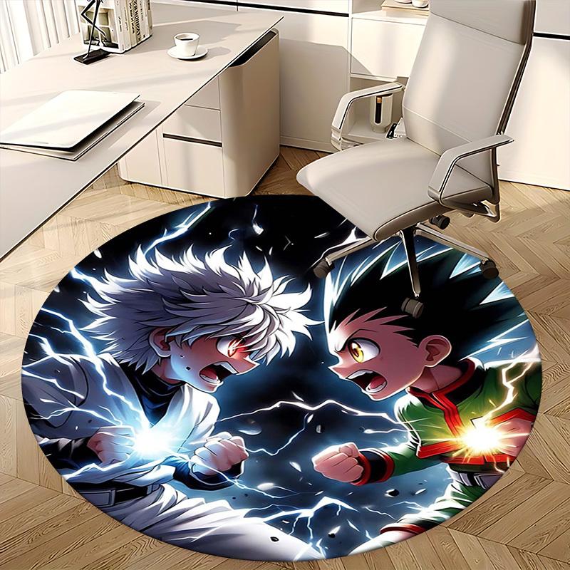 1 шт. Ковер круглый Hunter x Hunter Killua & Gon - Коврик для стула с дизайном из аниме-мультфильма, Нескользящий коврик для офиса, Домашний декор, Гостиной, Спальни, Игровой комнаты D