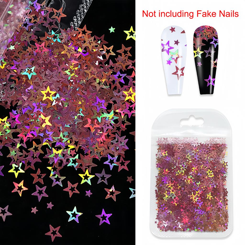 Holographic Nail Glitter Laser Stars Flakes Sequins DIY Resin UV Silicone Mold Filler Nail Art Decoration Manicure Accessories