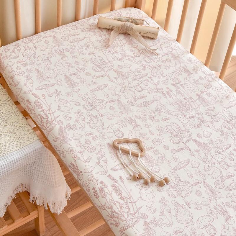 Baby Gauze Washed Cotton Fitted Crib Sheet - Bear Print