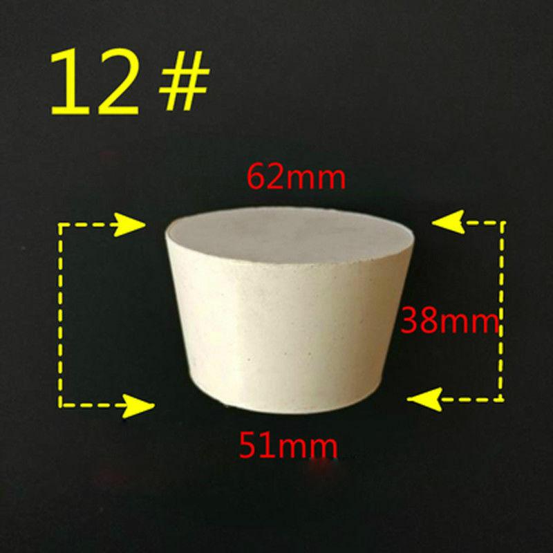 1/5/10pcs White Laboratory Wine Bottle Rubber Plug Pipe Push-in Sealing Plug Tapered Hole 23 Assorted Size 000#-20# Assortment 7