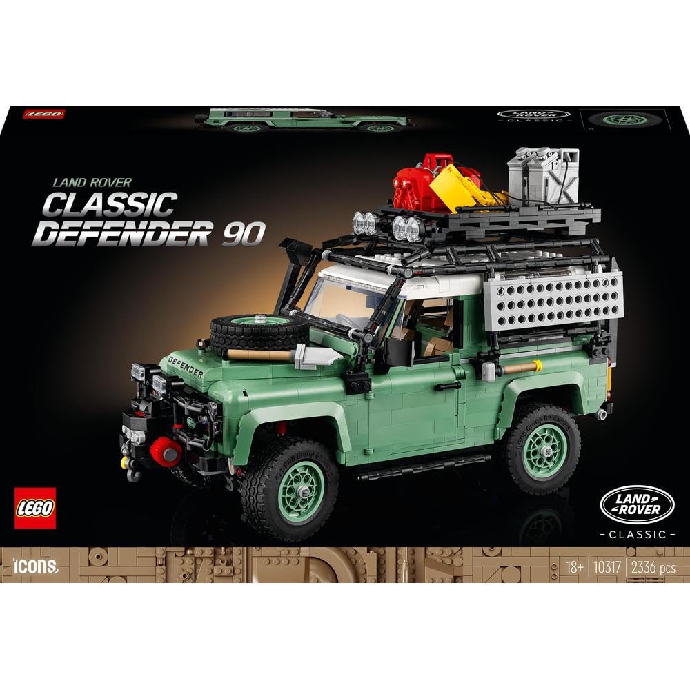 LEGO Icon Land Rover Classic Defender 90 10317 Набор для сборки модели автомобиля для взрослых и любителей классических автомобилей. Захватывающий проект на основе Icon Great