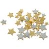 Decoration - ARTEMIO - Mini Acrylic Shapes - Golden and Silver Stars - 1 To 2 Cm - 36 Pcs