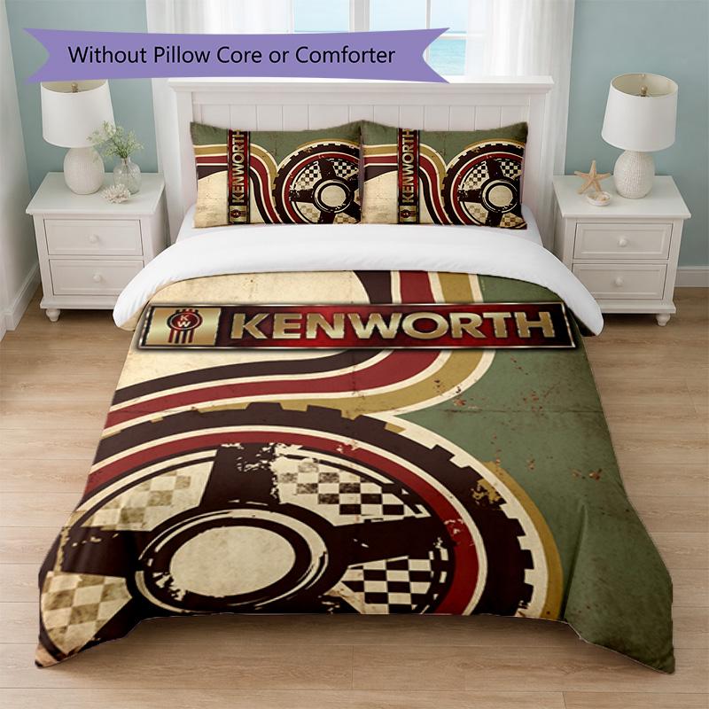 Kenworth Print 3Pcs Bedding Set Duvet Cover With Two Pillowcases Soft Bed Linen For Household Bedroom